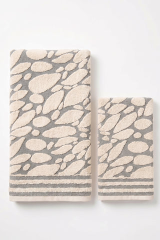 Asciugamani in spugna jacquard set viso e ospite STONE