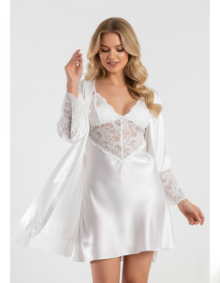 Completo camiciia da notte e vestaglia SATIN CORNELIA