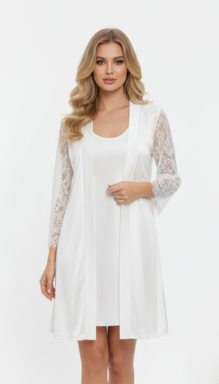 Completo camicia da notte e vestaglia SATIN LIVIA