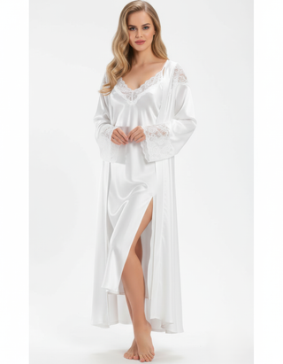 Completo camicia da notte e vestaglia SATIN MATILDE