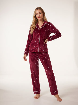 Pigiama donna in velvet aperto HERZ