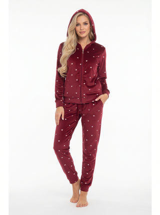Tuta donna con cappuccio in velvet HERZ