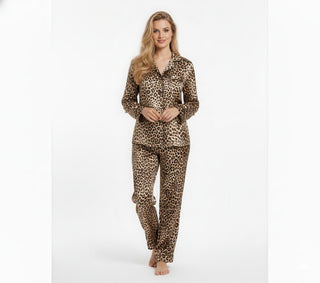 Pigiama donna SATIN aperto manica lunga LEA