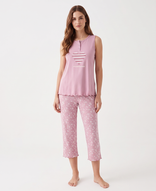 Pigiama donna capri spallina larga ANAIS