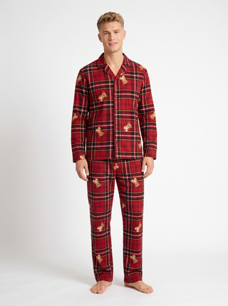 Pigiama uomo in caldo cotone aperto GREW RED
